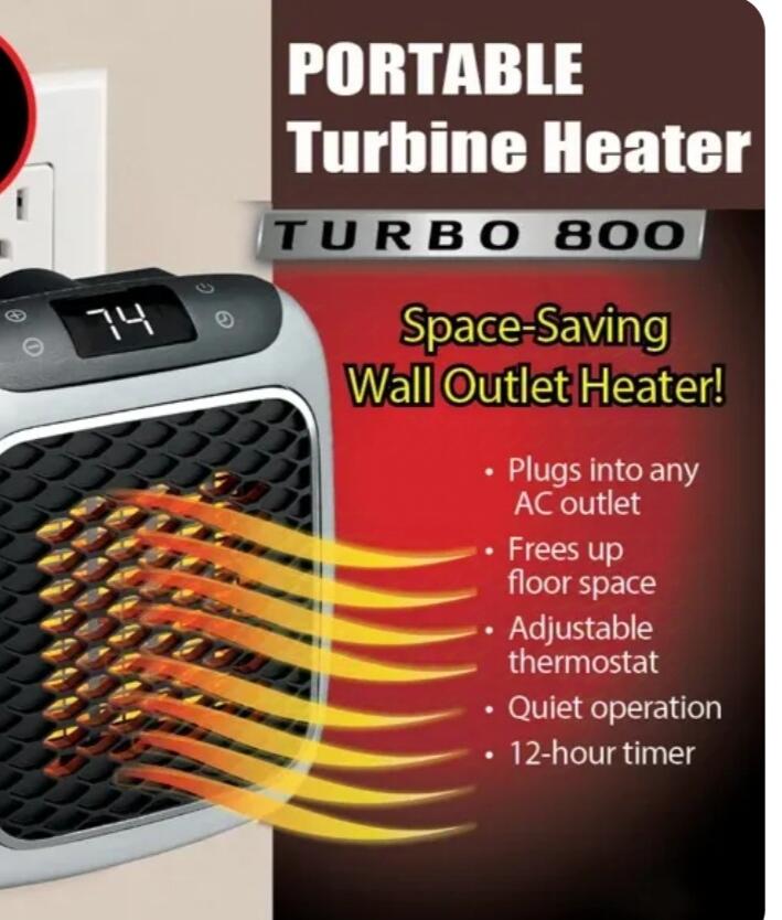 Calentador Portátil Cerámico Turbo 800W | Termostato Digital y Mando a Distancia