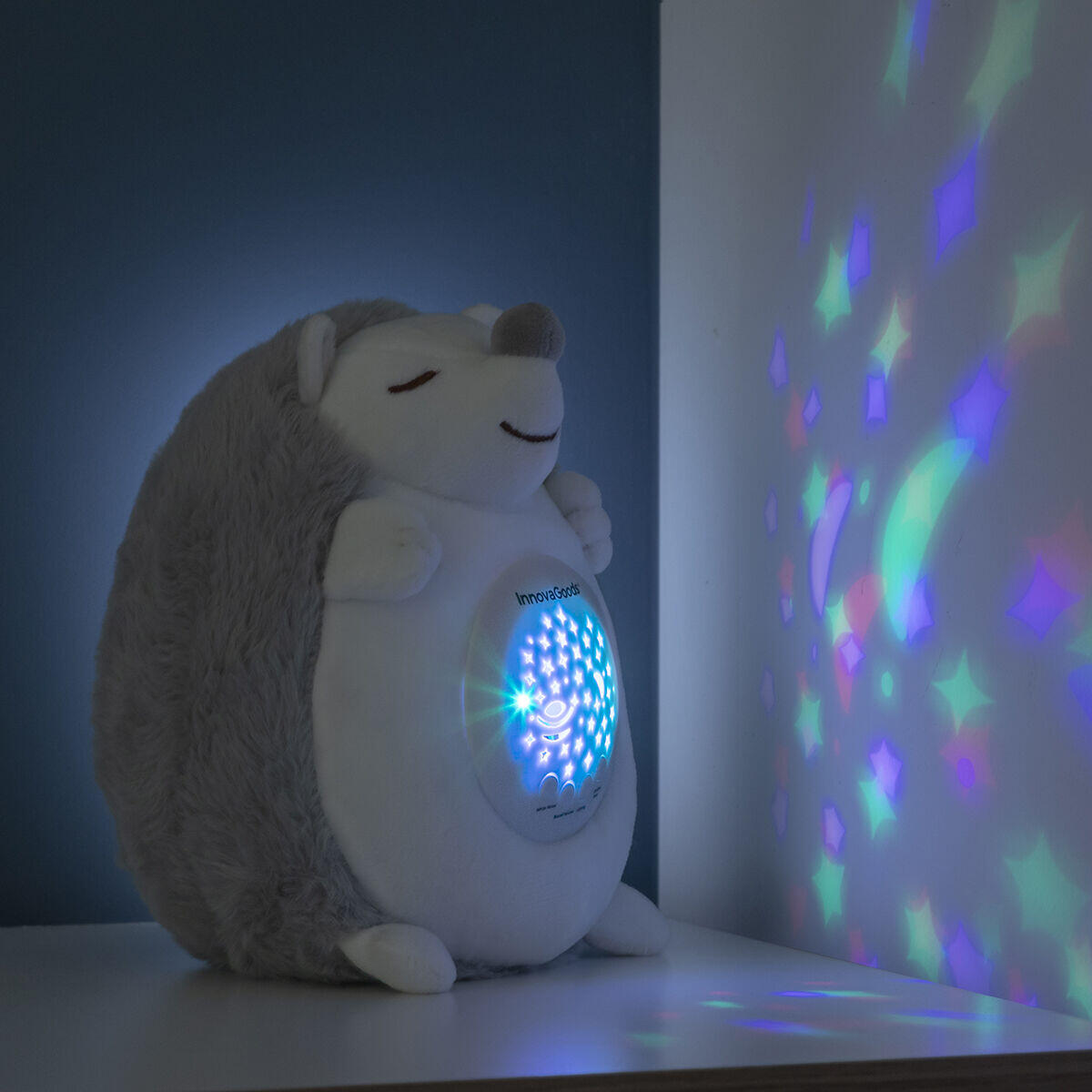 Erizo de Peluche con Ruido Blanco y Proyector Quitamiedos | Spikey InnovaGoods