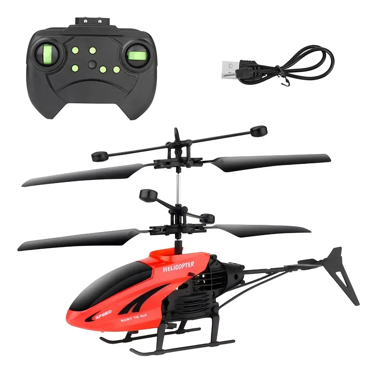 Sky King F-350 Helicóptero R/C 2 Canales | Luces LED | Recargable | Interiores