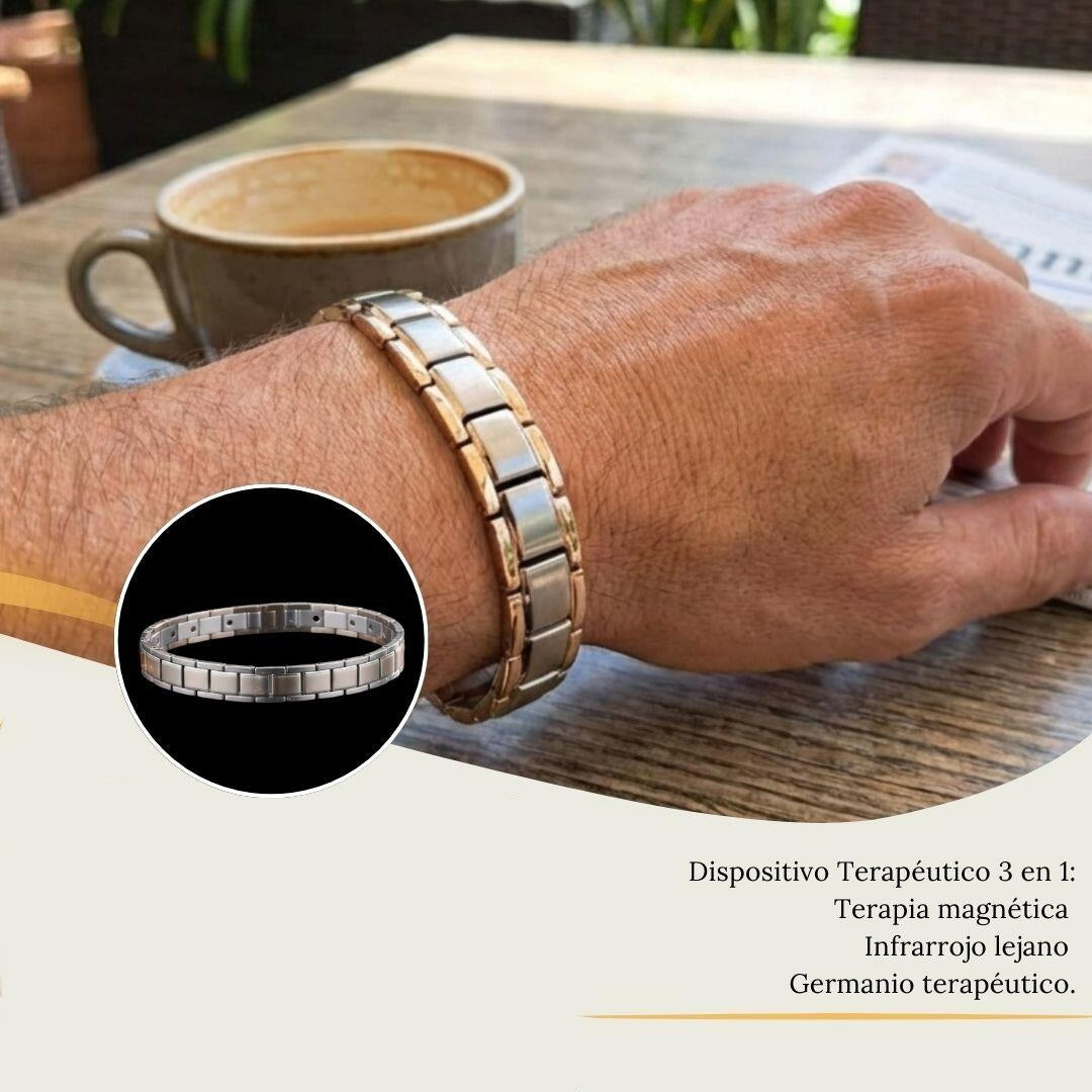 Bracelete de Terapia Magnética 3 em 1 | Infravermelho Distante e Germânio Terapêutico | Vivalette VE15