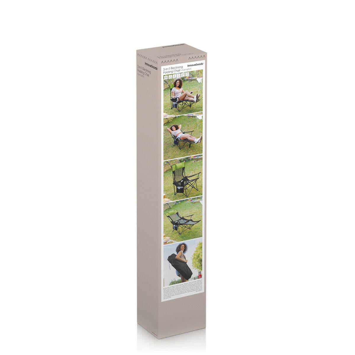 Silla Tumbona Plegable 3 en 1 "Kampfort" InnovaGoods | Camping, Playa y Jardín