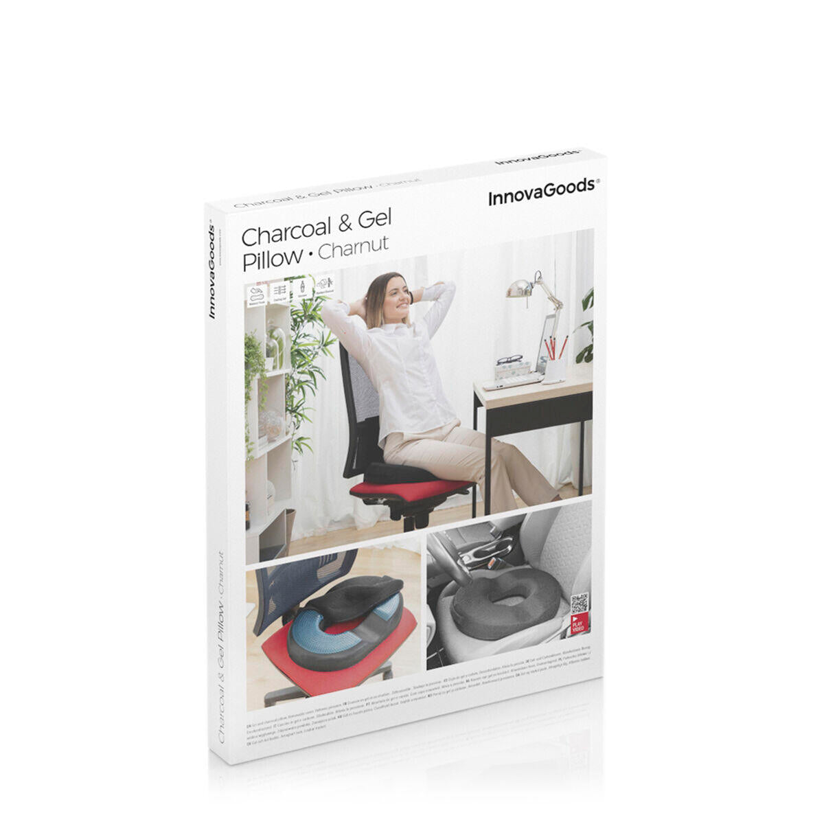 Cojín de Asiento | Gel y Carbón de Bambú | Desenfundable | Charnut InnovaGoods