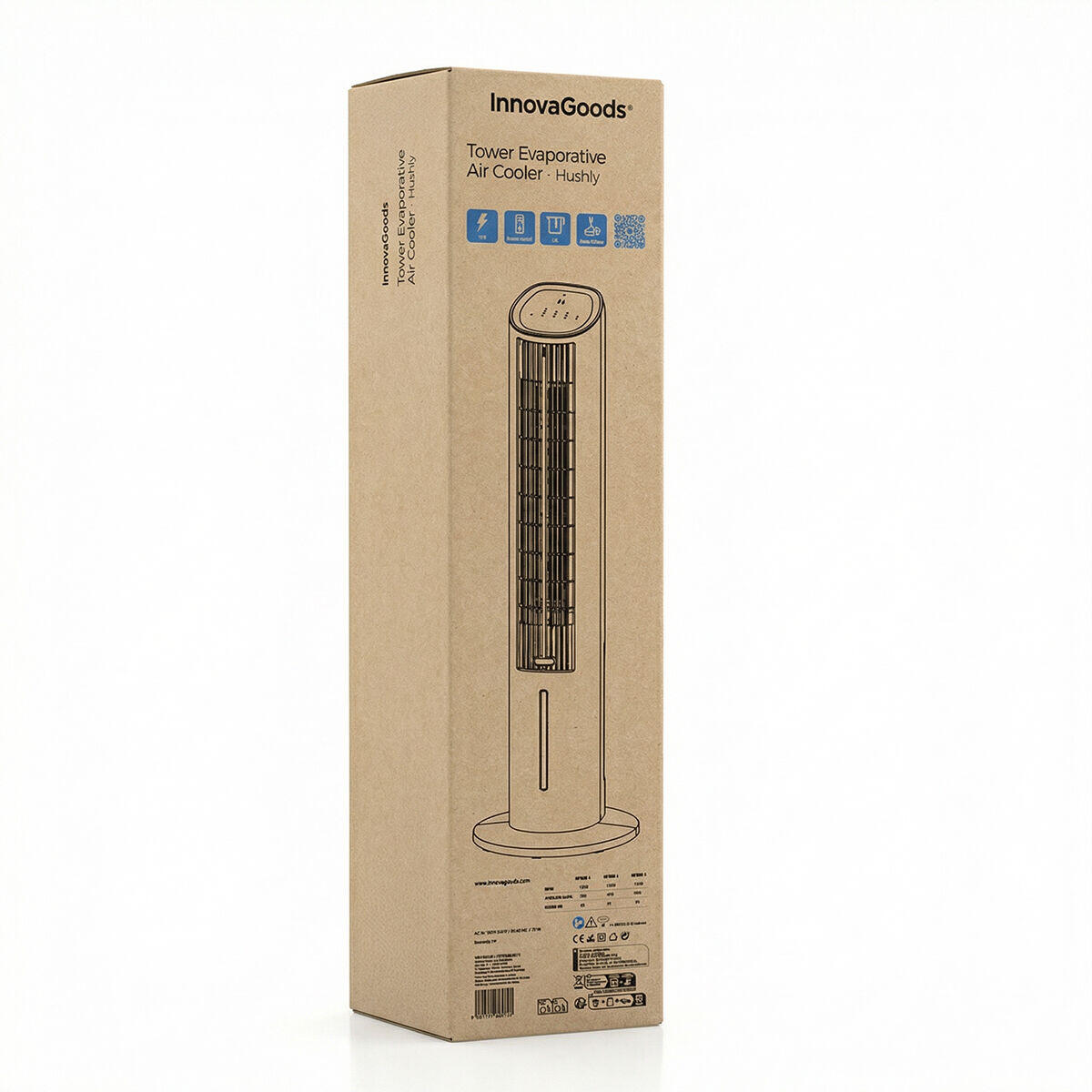 Climatizador Evaporativo Portátil Torre | 4 en 1 con Mando a Distancia | Hushly InnovaGoods