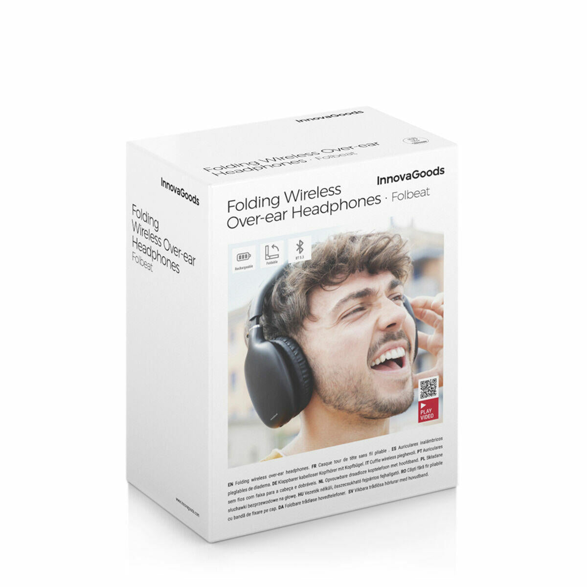 Auscultadores Bluetooth Sem Fios Dobráveis | BT 5.3, Microfone e Entrada Aux | InnovaGoods