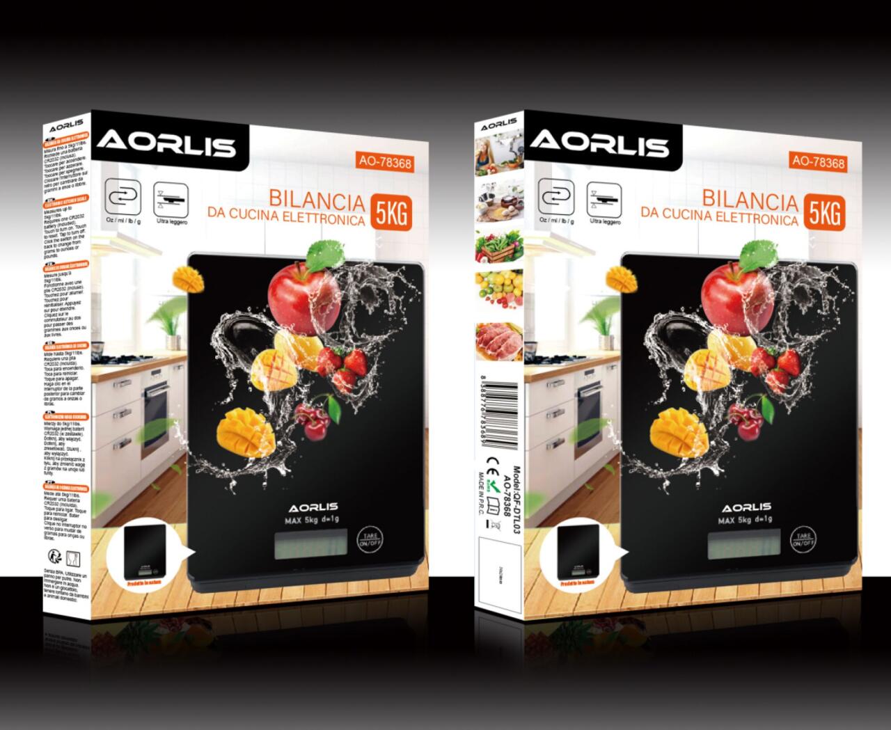 Digital Kitchen Scale - Precision and Tare Function 5Kg/1g - Aorlis