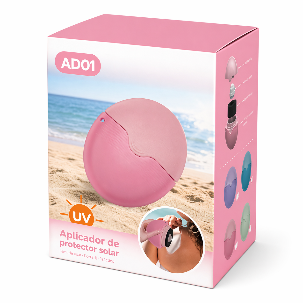 Aplicador Roll-On de Protetor Solar 55ml | Recarregável | Crianças e Adultos | Anti-fugas