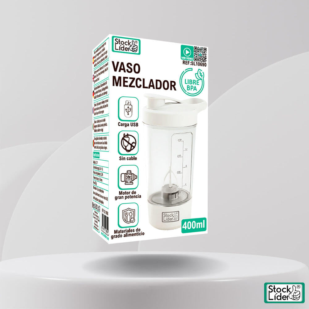 Vaso Misturador Elétrico 7.000 rpm | 400ml | Recarregável USB-C | Sem BPA | Stock Líder