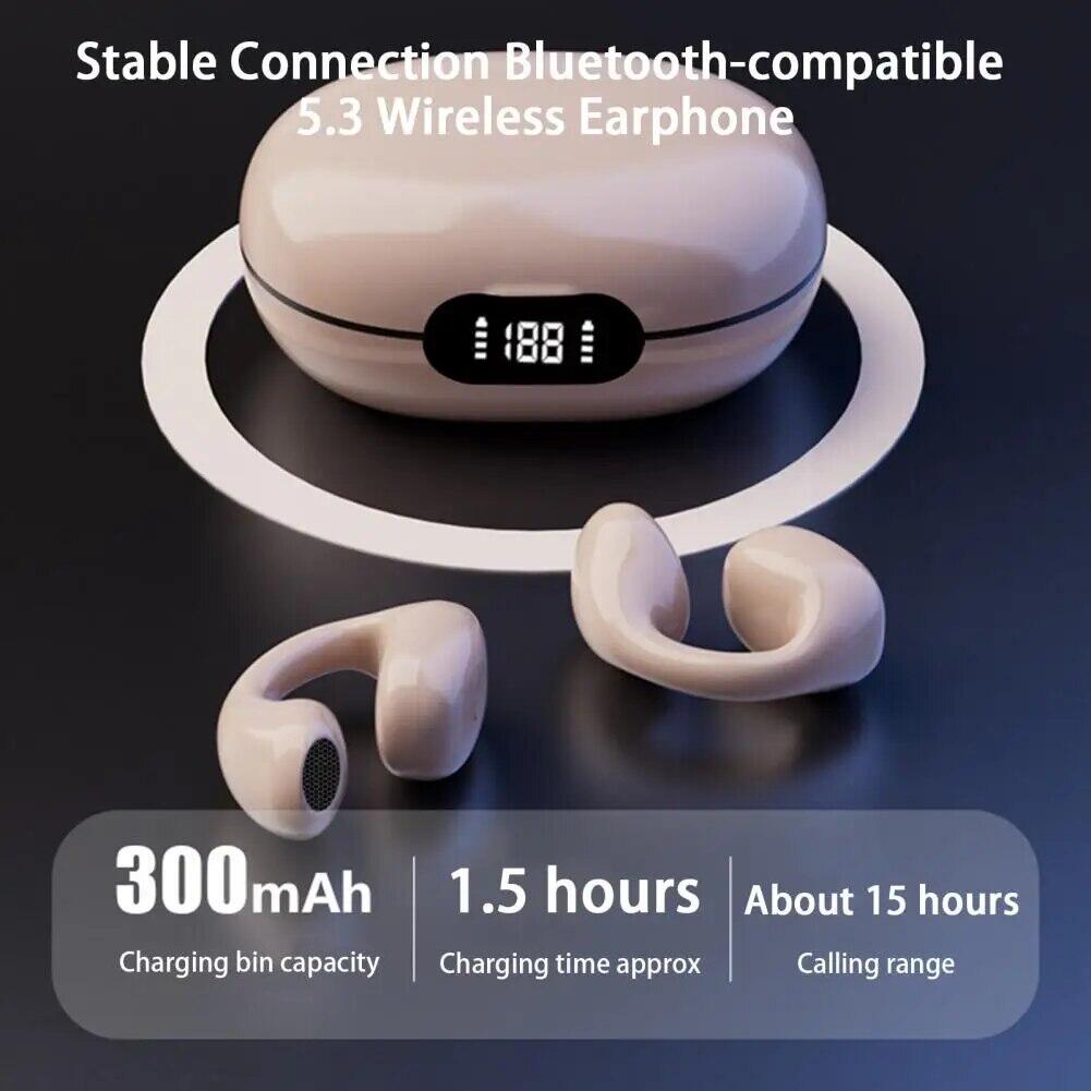 Auriculares TWS Deportivos Bluetooth 5.3 | Oreja Abierta, Pantalla y USB-C