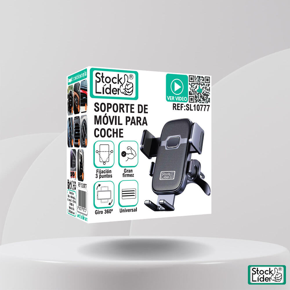 Car Phone Holder - 3-Point Mounting - 360° Rotation