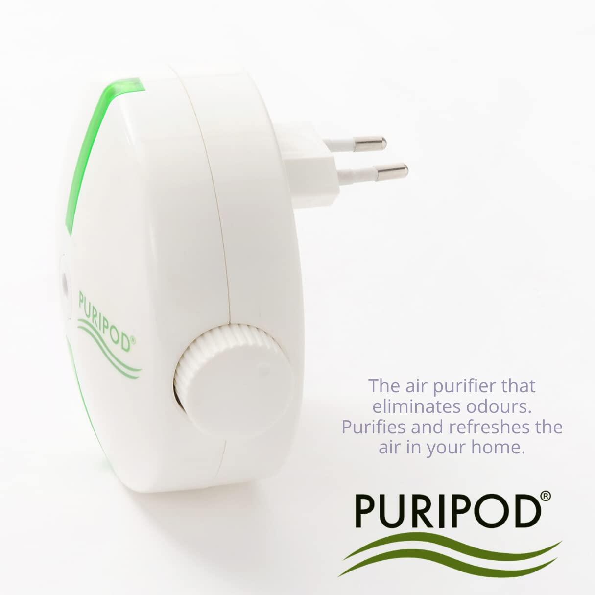 PURIPOD Ionizer Air Purifier - Clean and Fresh Air - Allergens, Dust, Pollen, Bad Odors