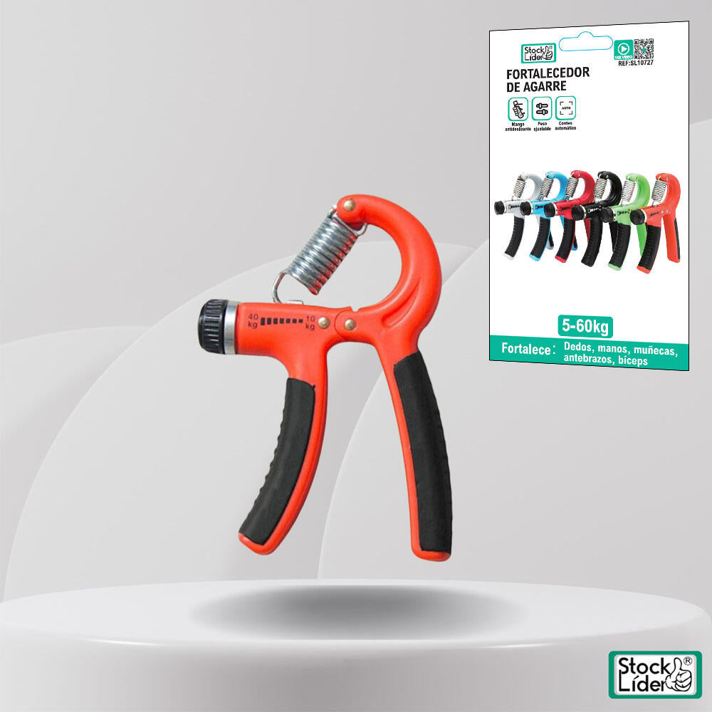 Fortalecedor de Preensão Ajustável 5-60kg | Contador Digital | Punho Ergonómico
