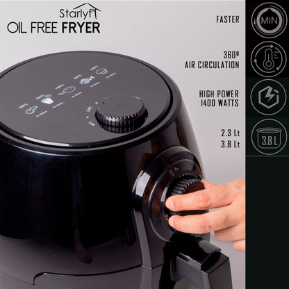 Freidora de Aire 360º | STARLYF Oil Free Fryer  | Fríe Sin Aceite | Capacidad 2.3L | 1400W