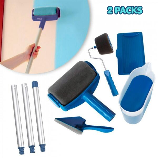 Kit de Pintura x 2 con Rodillo Antigoteo | Paint Runner Pro | Barra Extensible + Accesorios