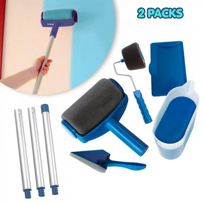 Kit de Pintura x 2 con Rodillo Antigoteo | Paint Runner Pro | Barra Extensible + Accesorios