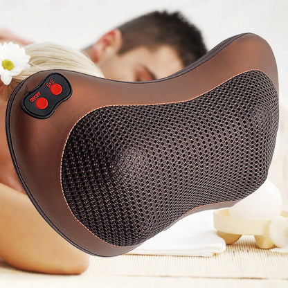 Cojín Masaje Shiatsu Portátil con Calor | 8 Cabezales | 3 Velocidades | Cuello y Espalda