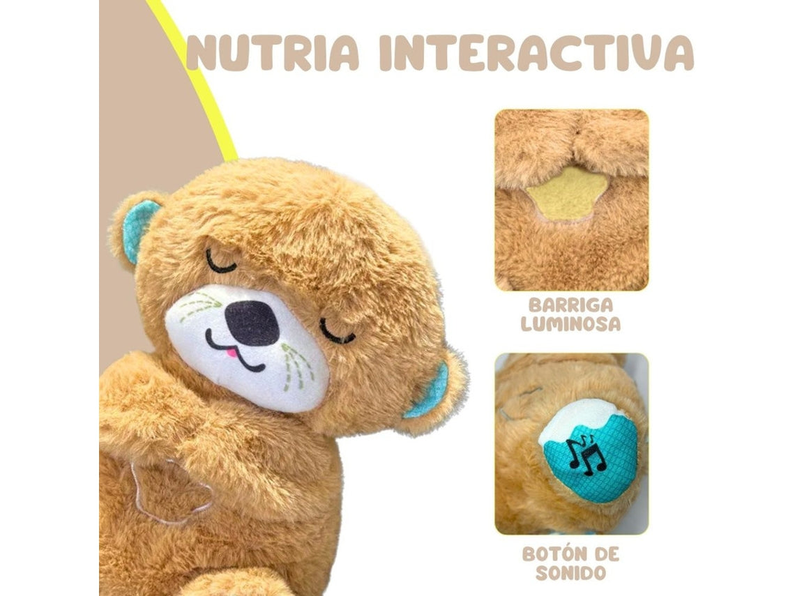 Otter la Nutria que Respira – Peluche Interactivo con Música Relajante y Suave Luz