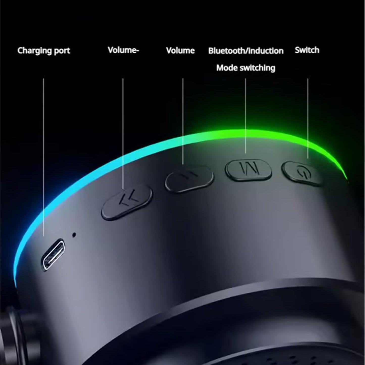 Altavoz Bluetooth Giratorio 4 en 1 | Luz RGB | Inducción Inalámbrica | Soporte 360º | Power Bank 5000mAh