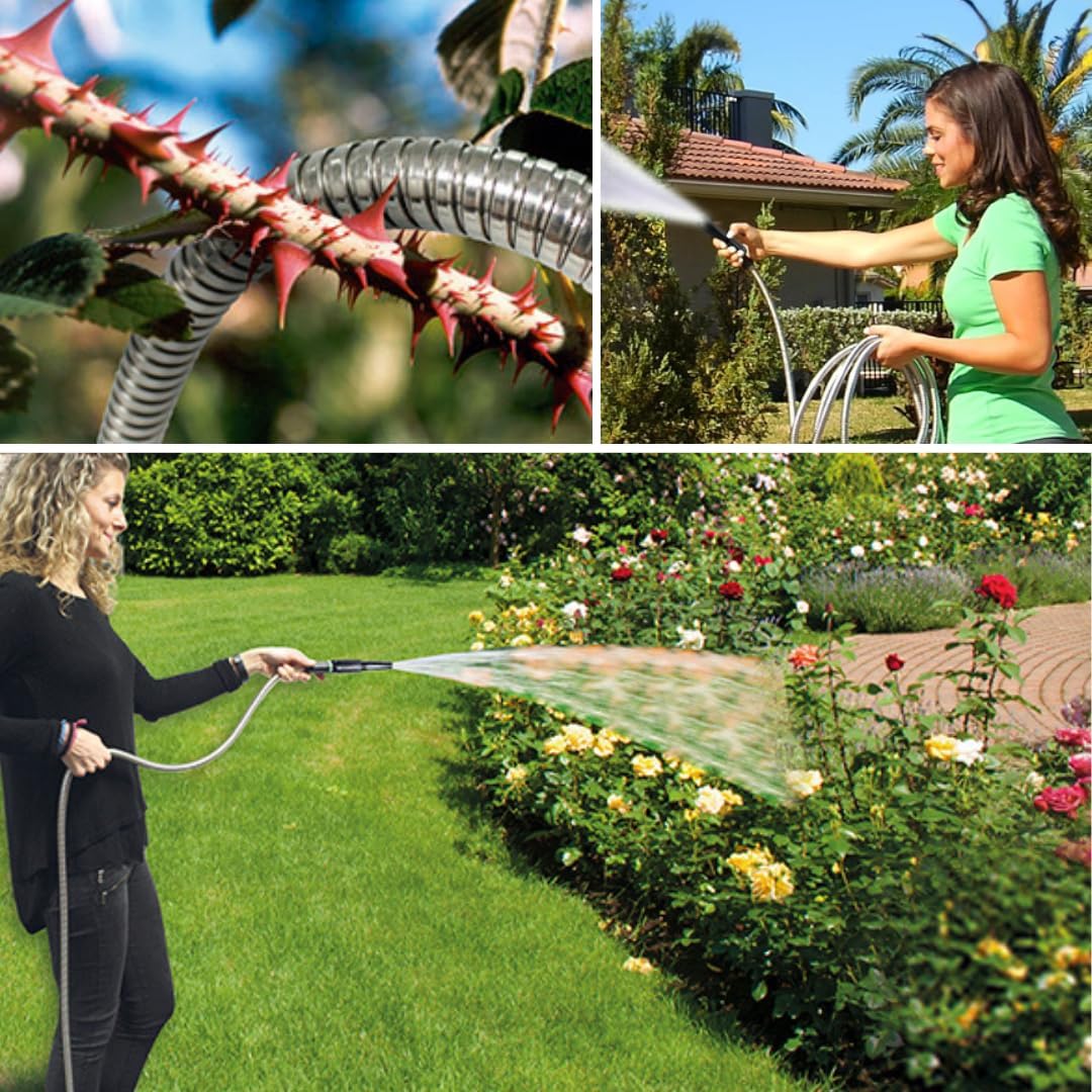 STARLYF STEEL HOSE | Mangueira de Aço Inoxidável 7,62 metros | Ultra Resistente
