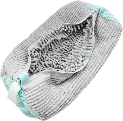 Bolsa para Lavar Zapatos | Chenilla y Malla Transpirable | 39x19 cm | Stock Líder