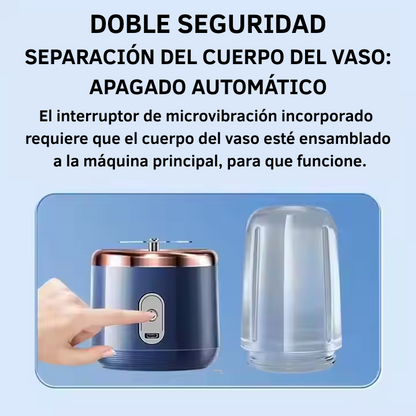 Batidora Licuadora Portátil 400ml con 2 Vasos | Mini Blender | USB Recargable | Stock Líder