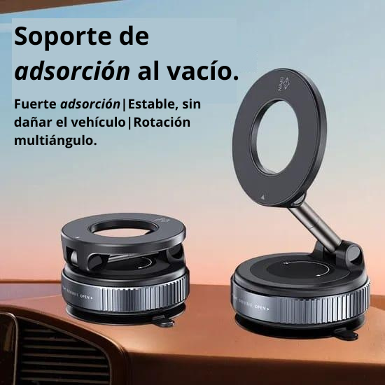 Soporte Magnético para Móvil con Succión al Vacío | Rotación 360°