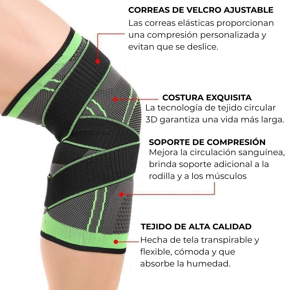 Rodillera Deportiva de Compresión 3D | Transpirable | Antideslizante | Ajustable
