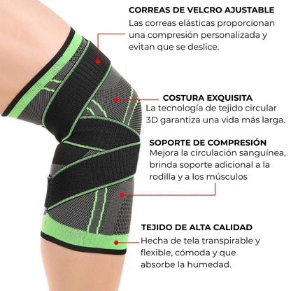 Rodillera Deportiva de Compresión 3D | Transpirable | Antideslizante | Ajustable