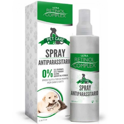 Spray Antiparasitário para Animais de Estimação 100ml | Ultra Retinol Complex® | Pulgas e Carraças | Cães e Gatos