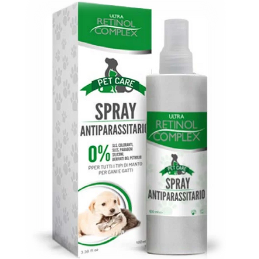 Spray Antiparasitario para Mascotas 100ml | Ultra Retinol Complex® | Pulgas y Garrapatas | Perros y Gatos