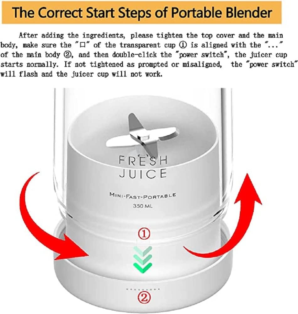 Liquidificador Portátil Recarregável USB - Batidos e Smoothies Saudáveis