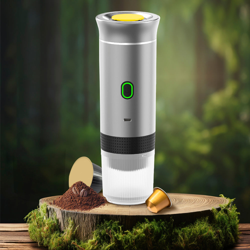 3-in-1 Portable Coffee Maker - Nespresso or Dolce Gusto Capsules and Ground Coffee