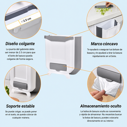 Papelera Plegable Colgante para Cocina | Ahorra Espacio, Sin Herramientas | Wise