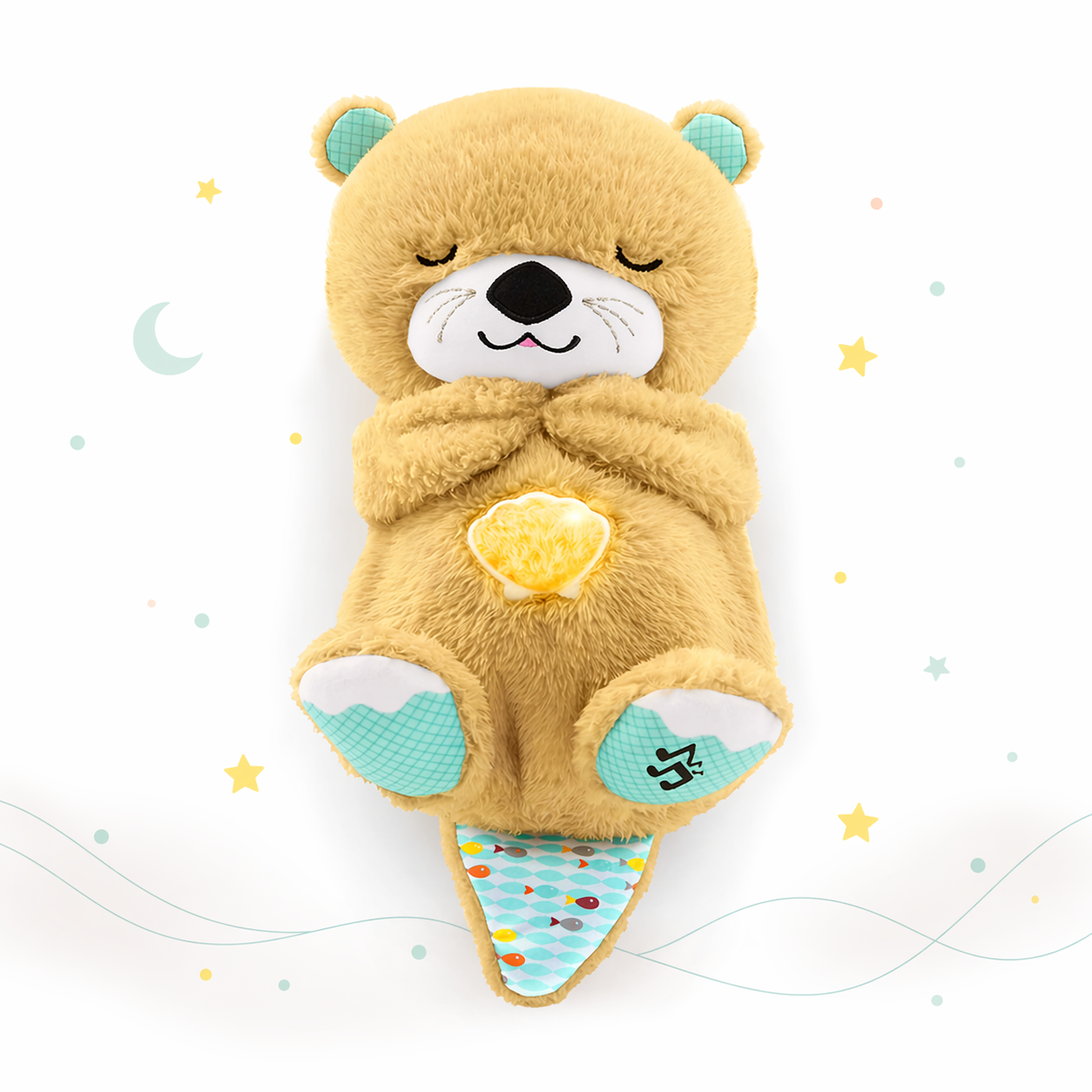 Otter la Nutria que Respira – Peluche Interactivo con Música Relajante y Suave Luz