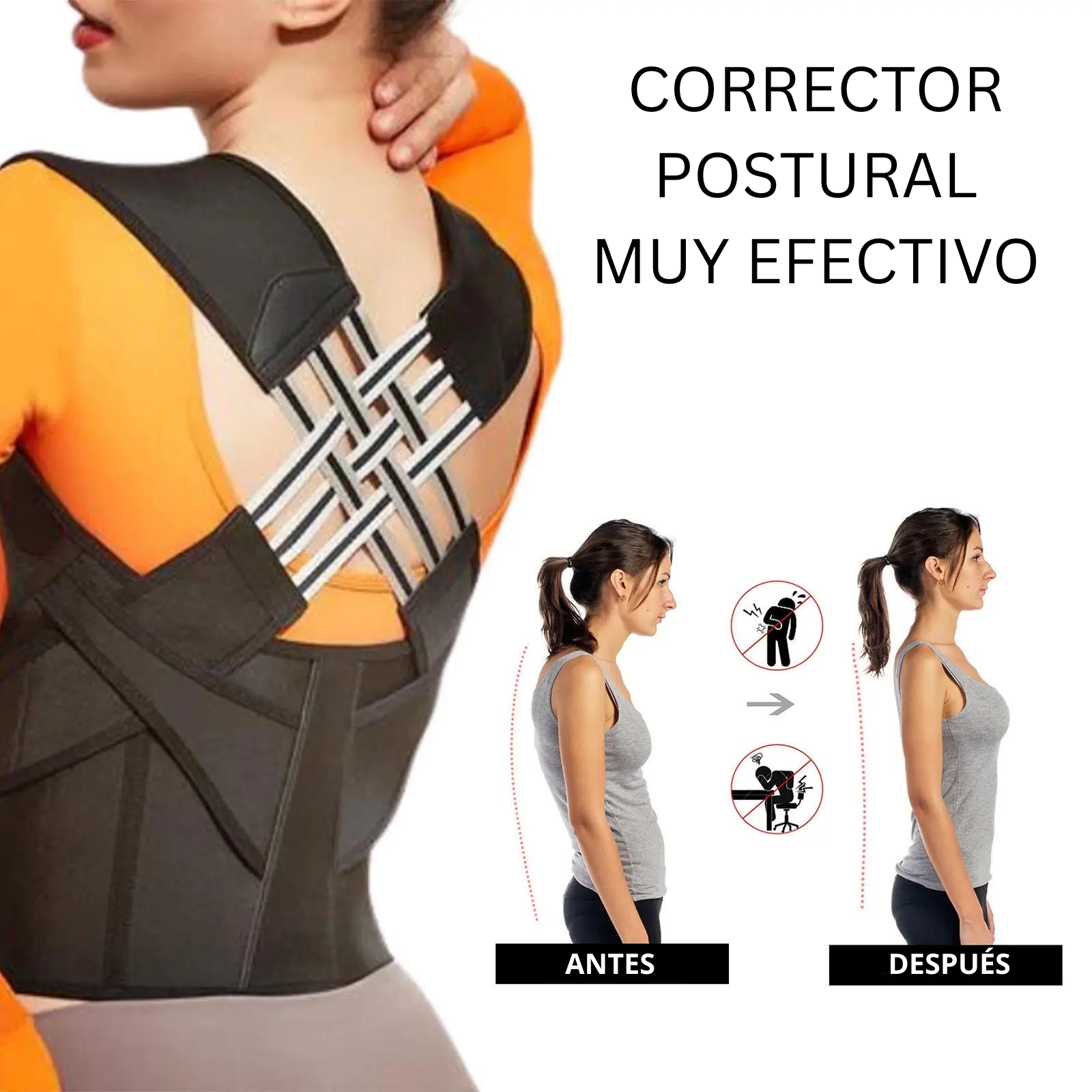 Corrector de Postura Unisex | Faja Correctora de Espalda M ...