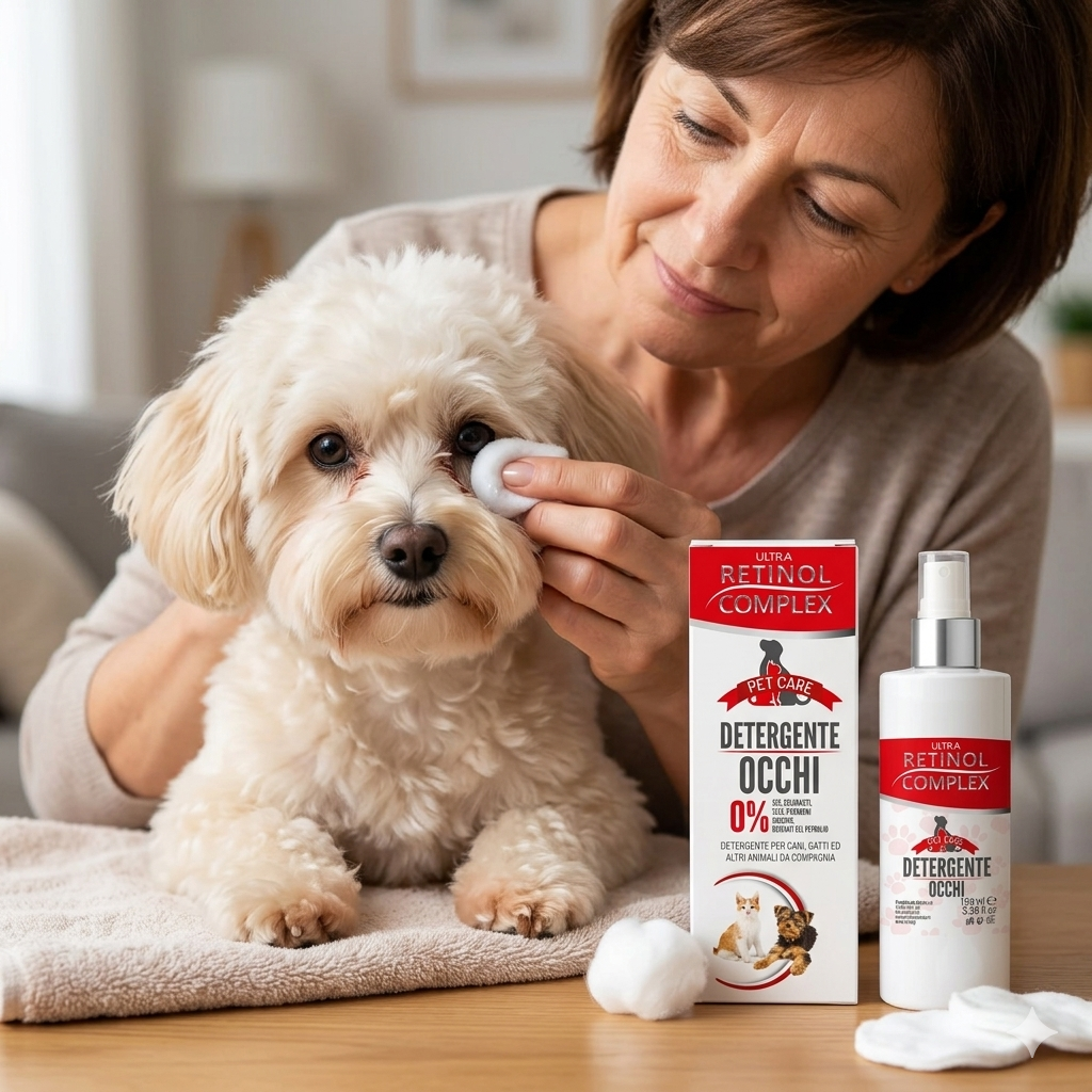 Limpeza de Olhos para Animais de Estimação 100ml | Retinol Complex® | Remela e Manchas | Cães e Gatos