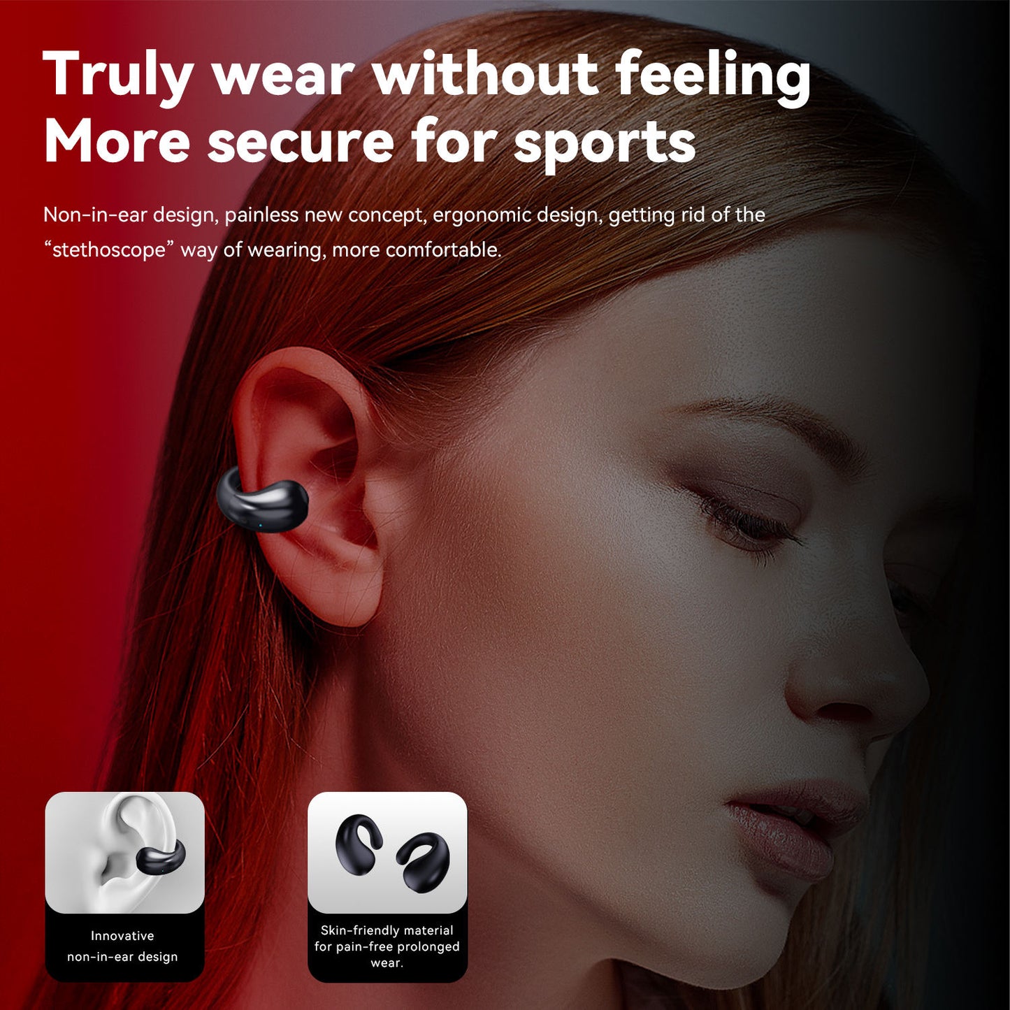 Auriculares TWS Deportivos Bluetooth 5.3 | Oreja Abierta, Pantalla y USB-C