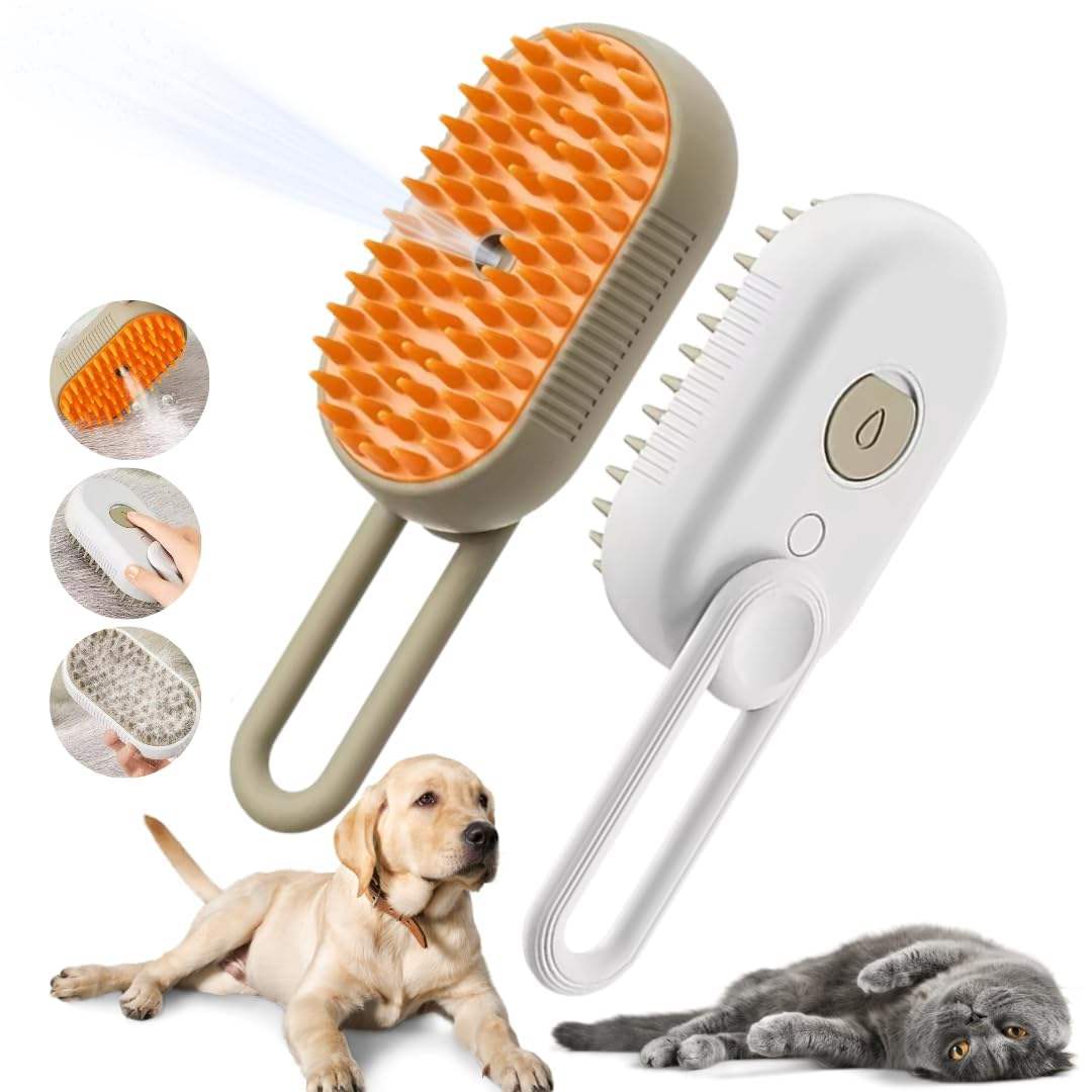 Escova de Vapor para Animais de Estimação Recarregável USB - Pack de 2 Unidades