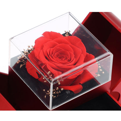 Caja Joyero Rosa Eterna - Alhajero con Forma de Manzana Roja - Romántico