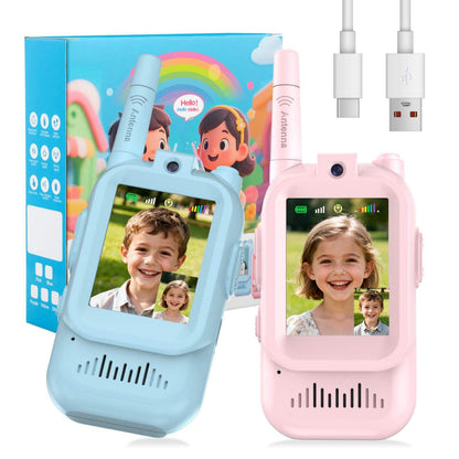 Walkie Talkie Infantil con Videollamada | Cámara HD, Cambiador de Voz y Carga USB-C