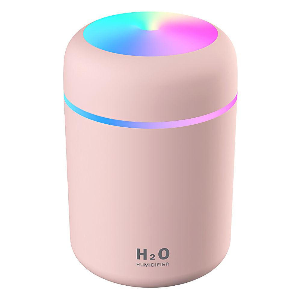 Humidificador LED 7 Colores | 300ml | Silencioso | Apagado Automático | Rosa