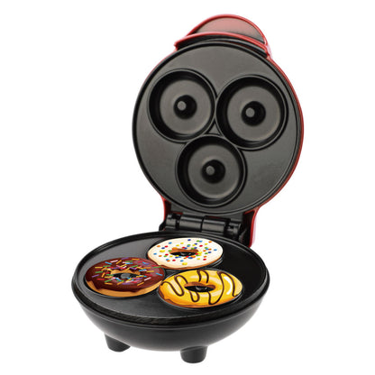 Mini Máquina de Donuts | 3 Rosquillas a la Vez | Antiadherente | Calefacción Doble