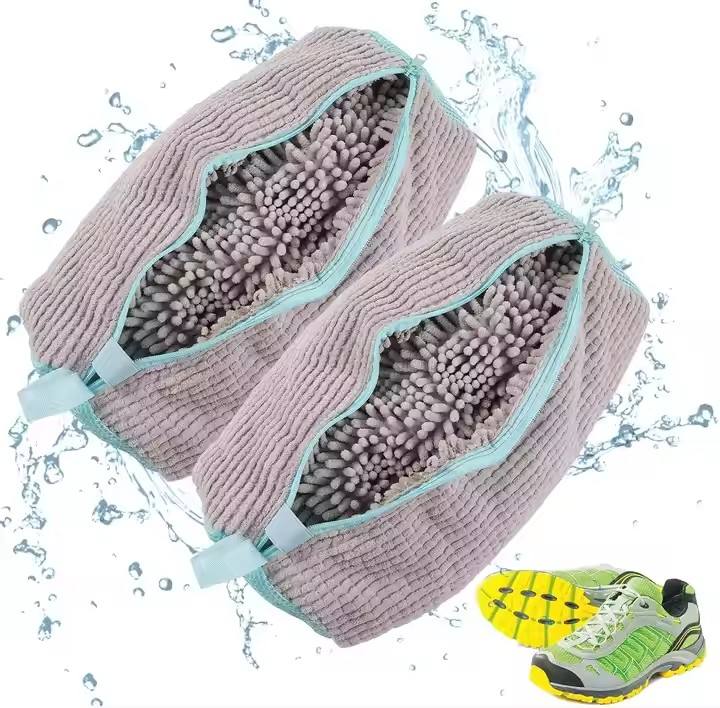 Bolsa para Lavar Zapatos | Chenilla y Malla Transpirable | 39x19 cm | Stock Líder