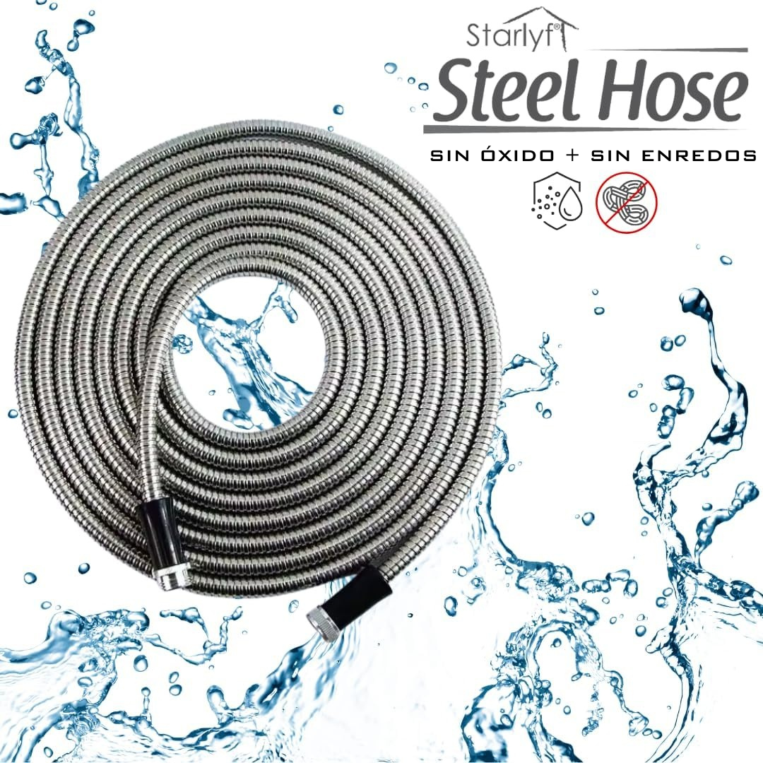 STARLYF STEEL HOSE | Mangueira de Aço Inoxidável 7,62 metros | Ultra Resistente