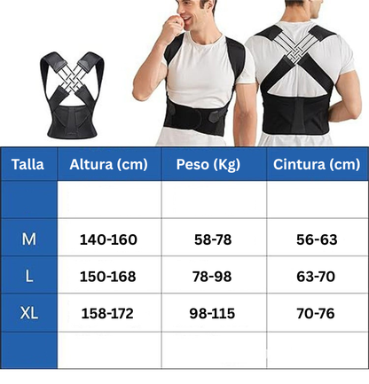 Corrector de Postura | Faja correctora de Espalda Unisex | Tallas M, L y XL | Stock Líder