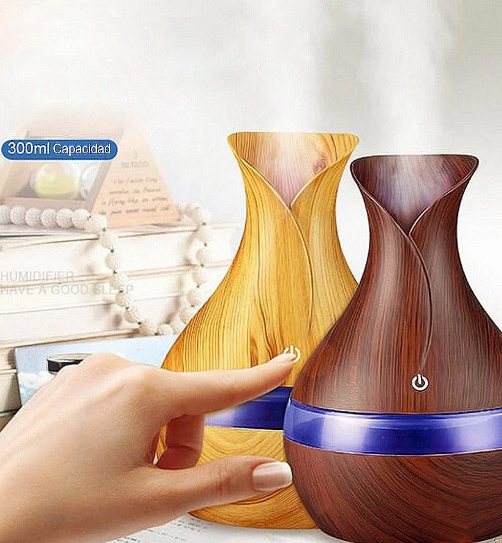 Humidificador Ultrassónico 300ml com Aromaterapia - 7 Luzes LED