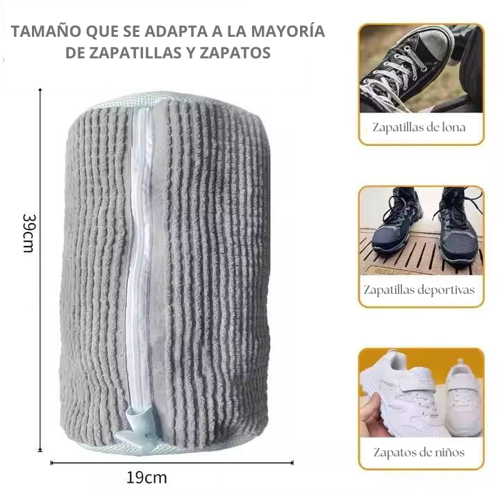 Bolsa para Lavar Zapatos | Chenilla y Malla Transpirable | 39x19 cm | Stock Líder