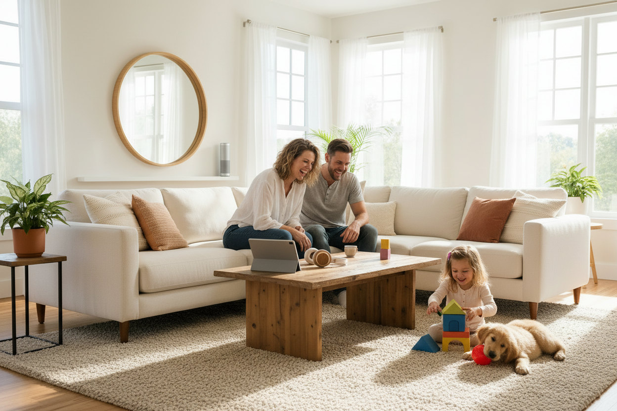 Banner familia en salón