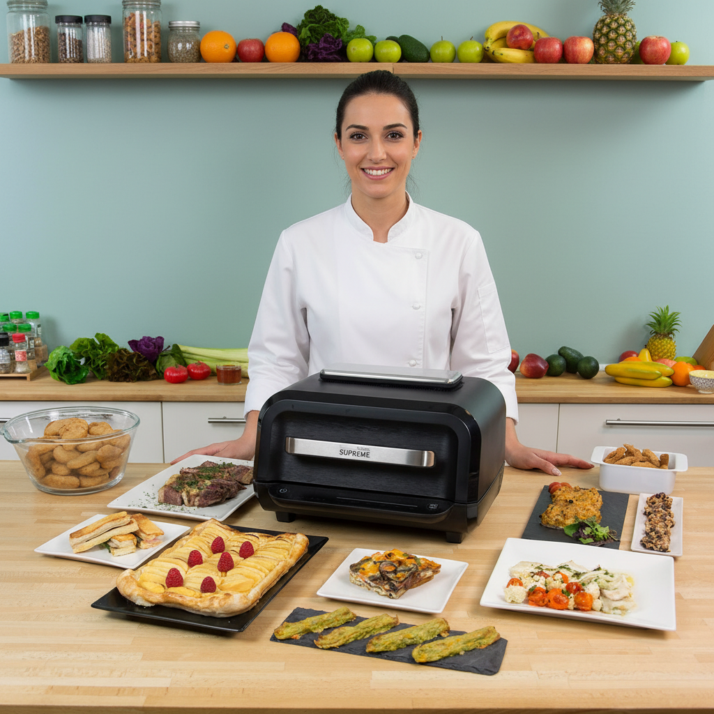Chef O Matic con mujer - Cuadrada mejorada