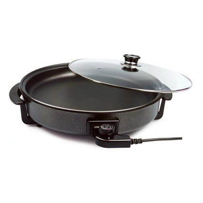 Paellera Eléctrica Multifunción 36 cm | 1500W | Antiadherente | Tapa de Cristal