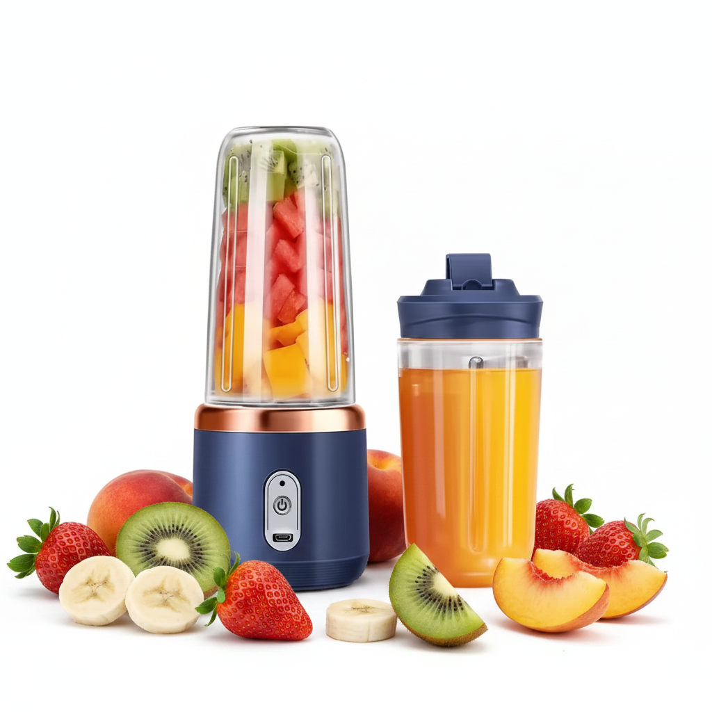 Foto de producto licuadora portátil con frutas